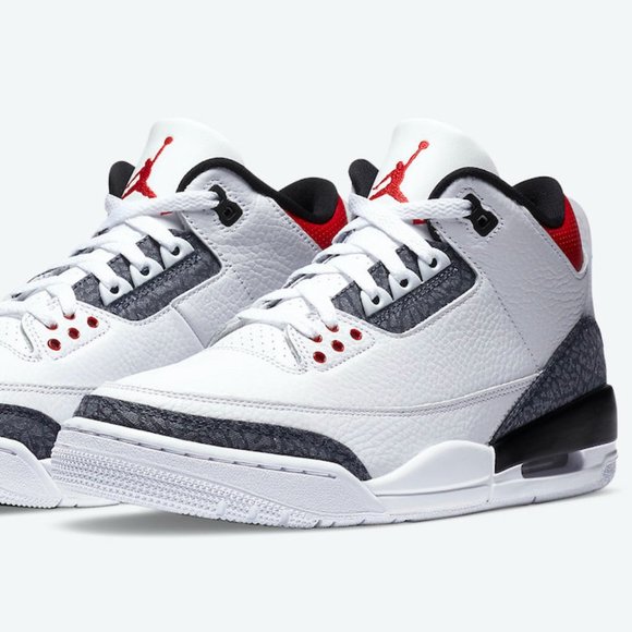 Air Jordan 3 Retro Denim SE “Fire Red” Size 11 Men's White 2020 CZ6431-1… - Picture 1 of 12